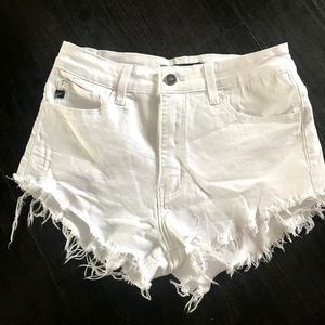KanCan white cut off shorts